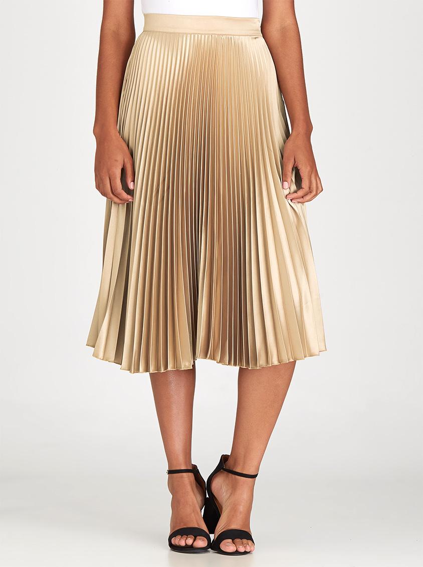 Pleated Midi Skirt Gold STYLE REPUBLIC Skirts | Superbalist.com