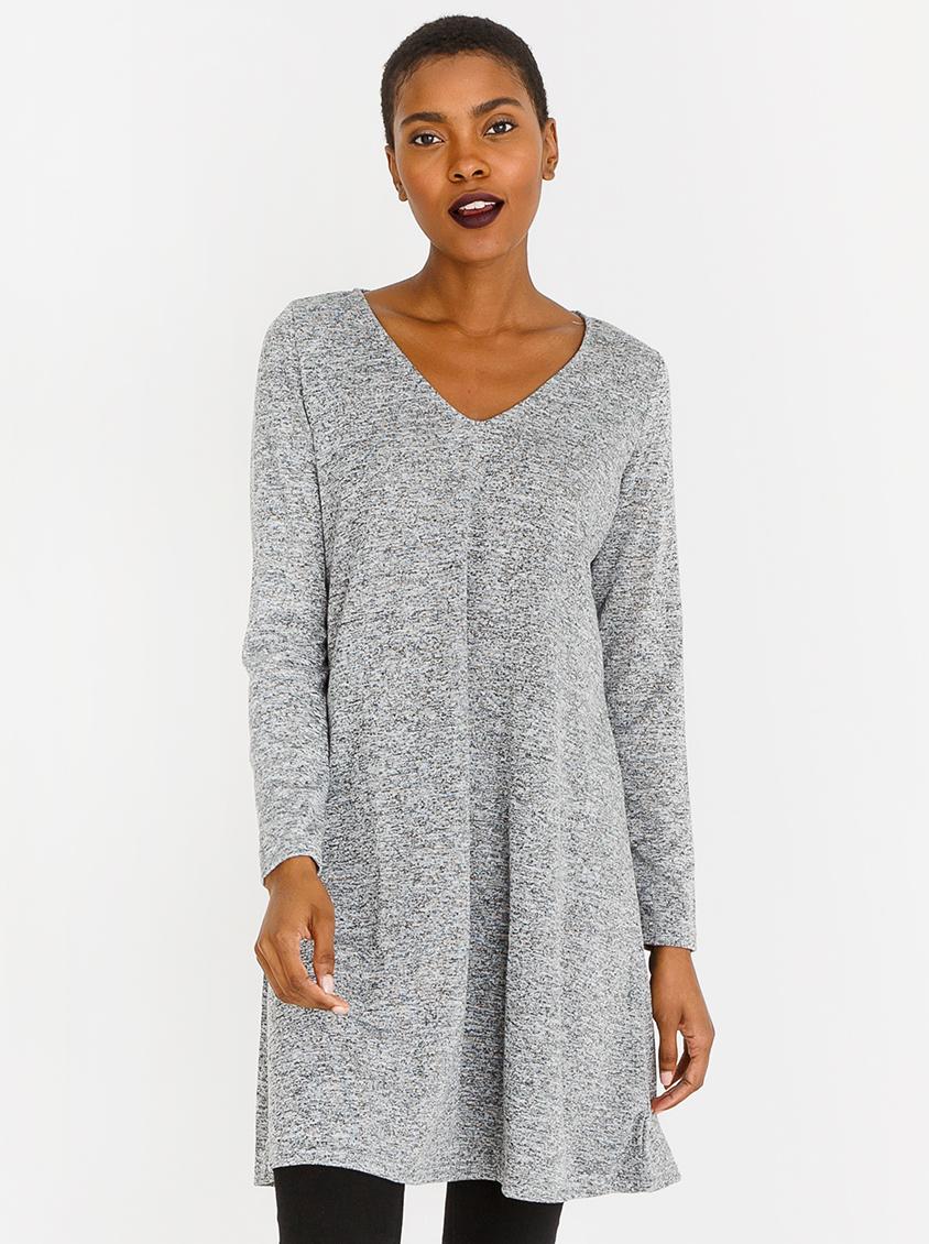 Long Sleeve Tunic Dress Grey edit Casual | Superbalist.com