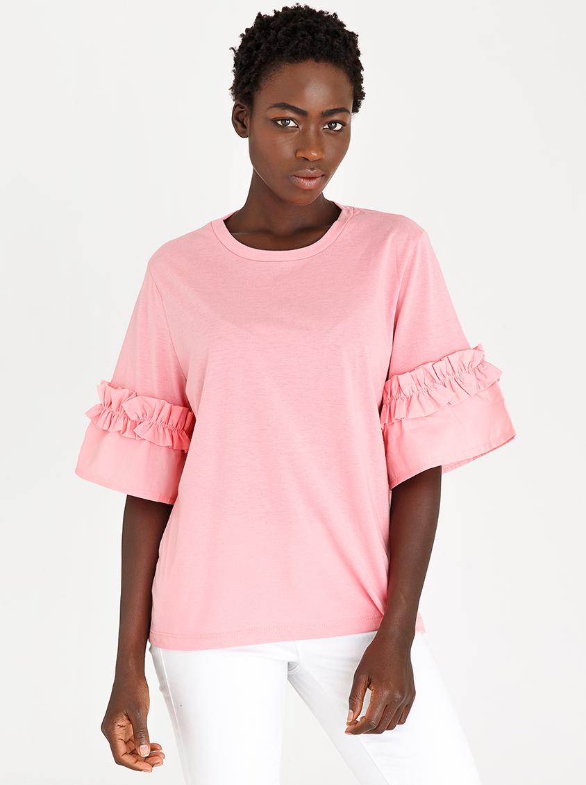 Frill Sleeve Tshirt Mid Pink STYLE REPUBLIC TShirts, Vests & Camis