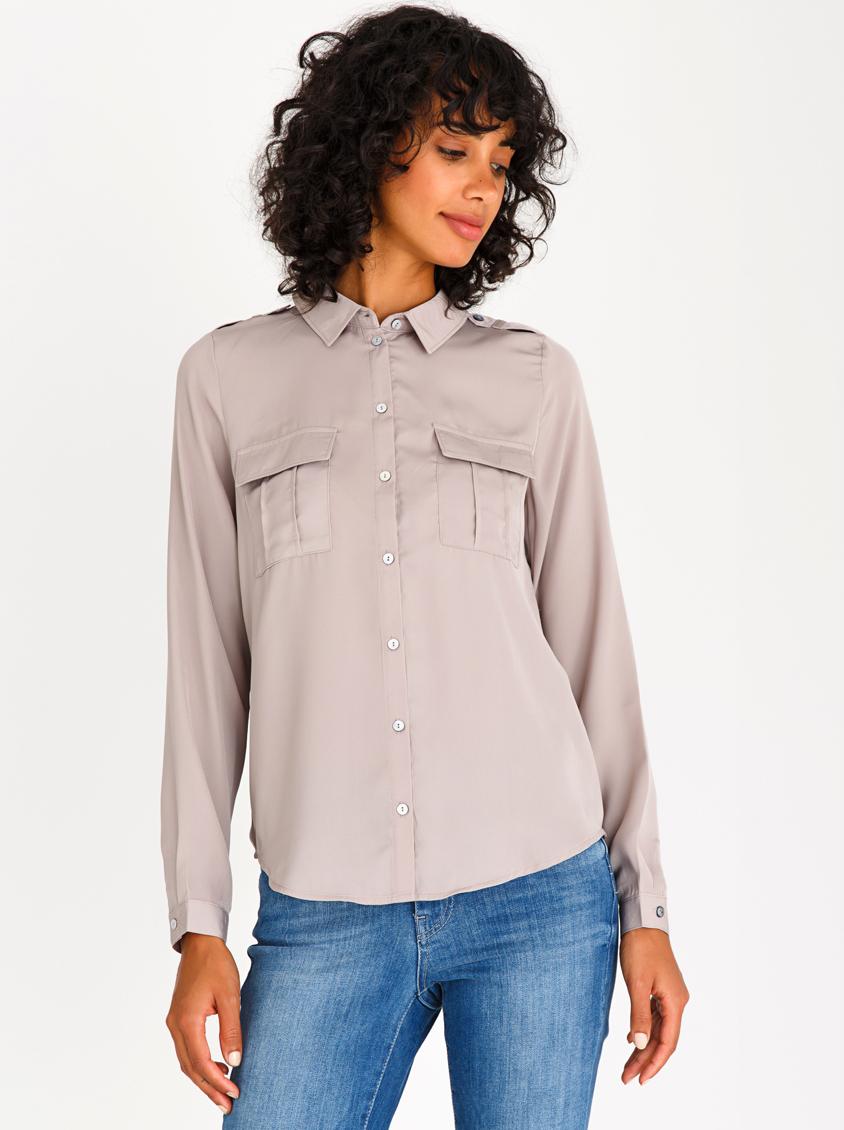 Iriga Utility Shirt Beige ONLY Shirts