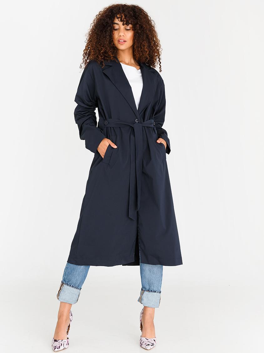 Ruched Sleeve Trench Coat Navy STYLE REPUBLIC Coats | Superbalist.com