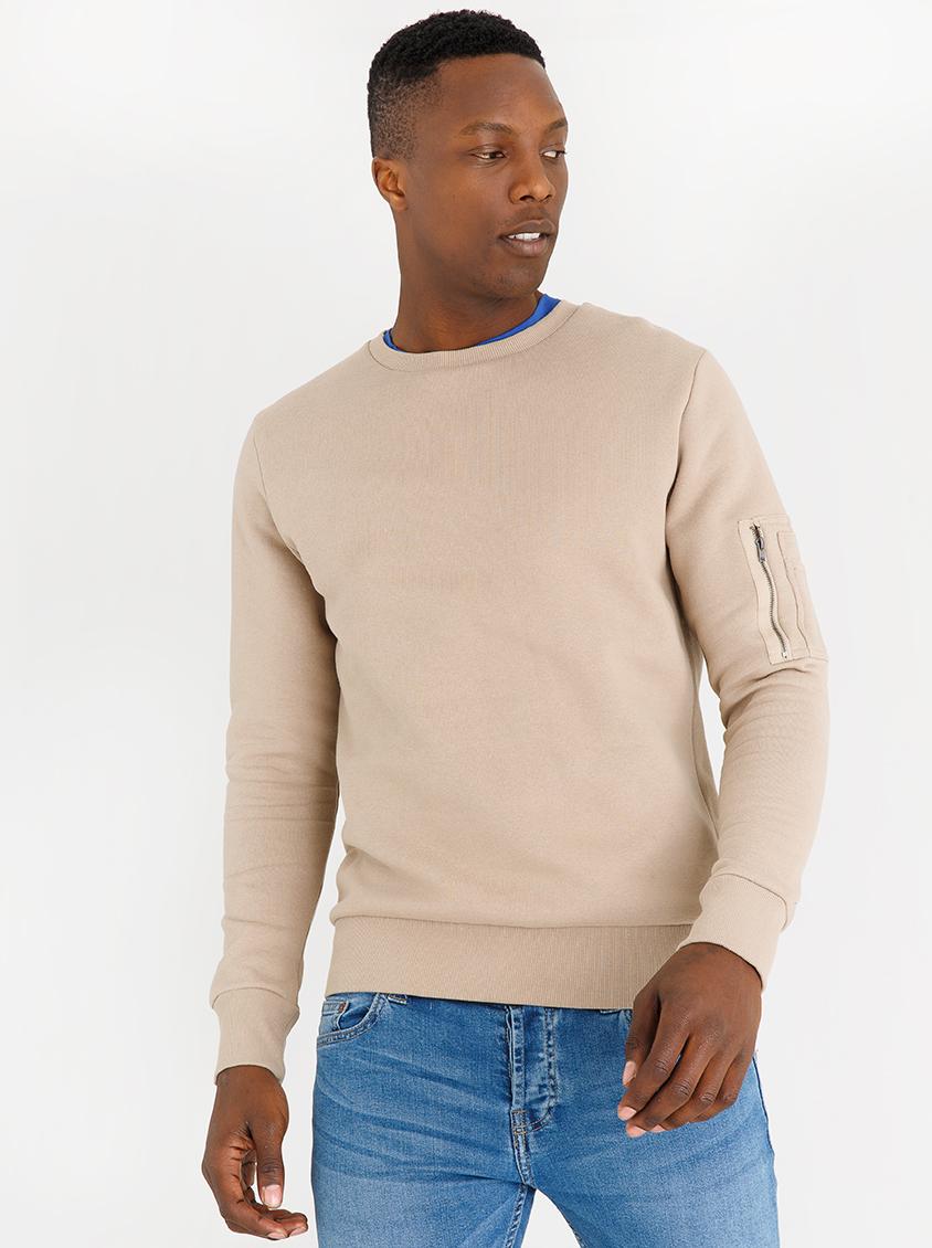 Download Jacob Crew Neck Sweatshirt Beige Brave Soul Hoodies ...