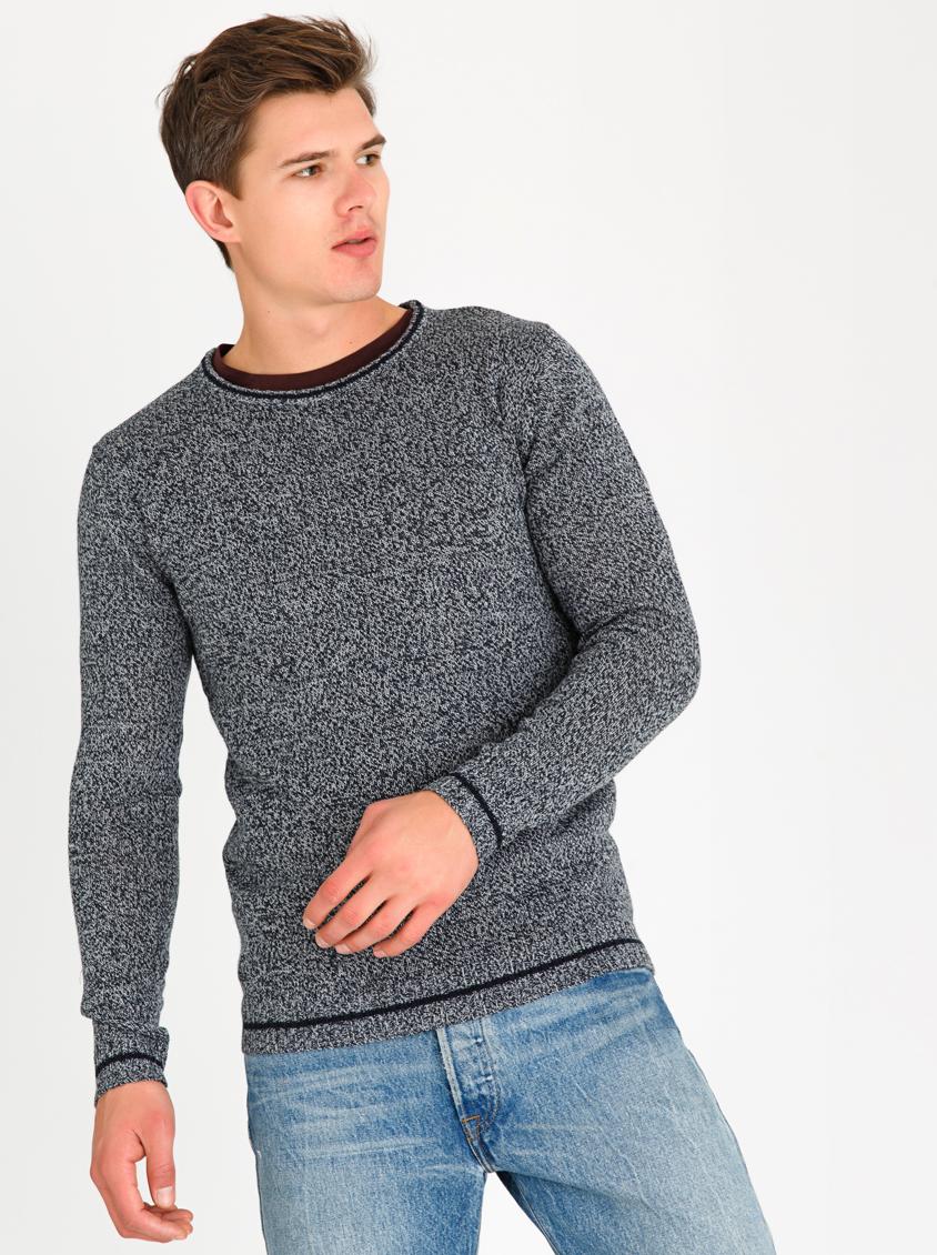 Raw Neck Knitwear Grey STYLE REPUBLIC Knitwear