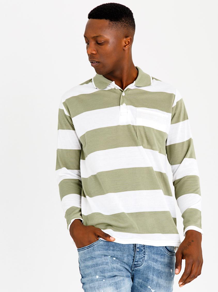 Broad Stripe Golfer Khaki Green STYLE REPUBLIC T-Shirts & Vests ...