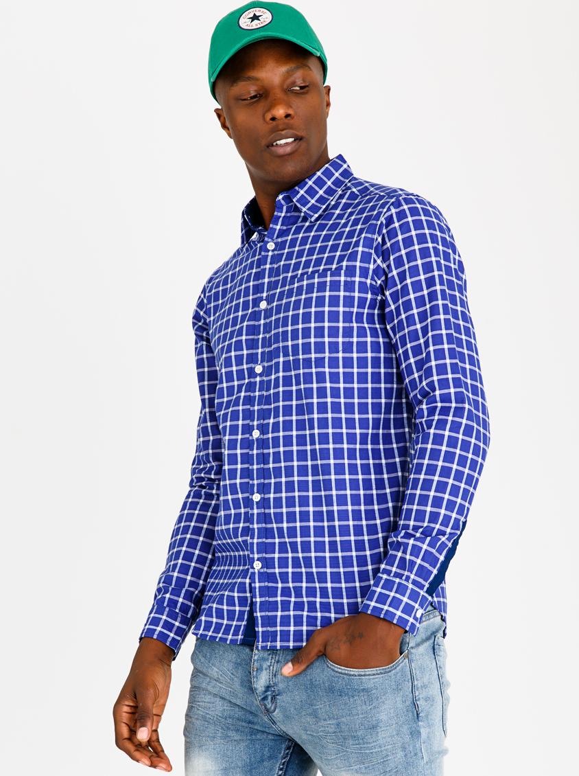 Slim Fit Check Shirt Dark Blue STYLE REPUBLIC Shirts | Superbalist.com
