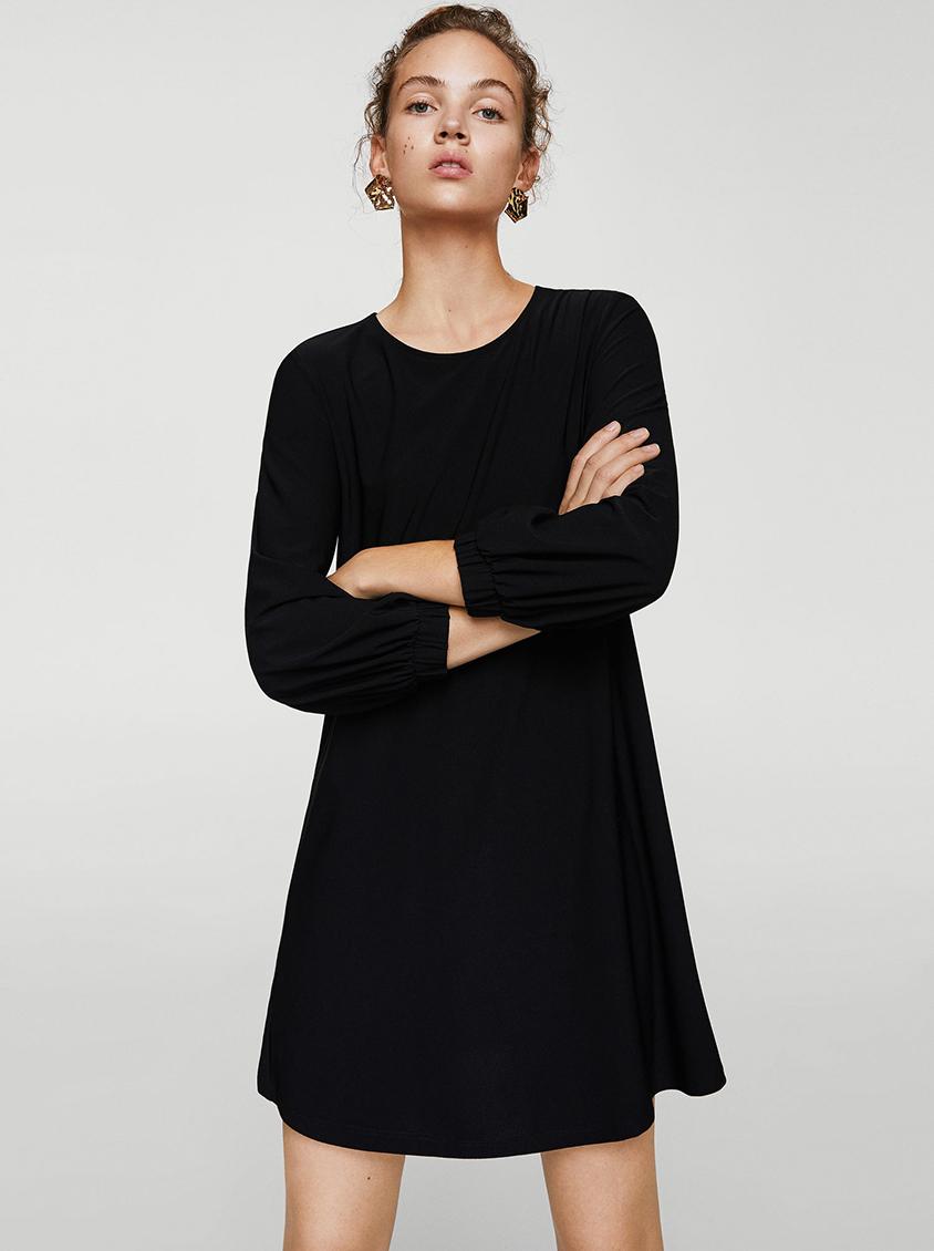 Ruched Sleeve Dress Black MANGO Casual | Superbalist.com