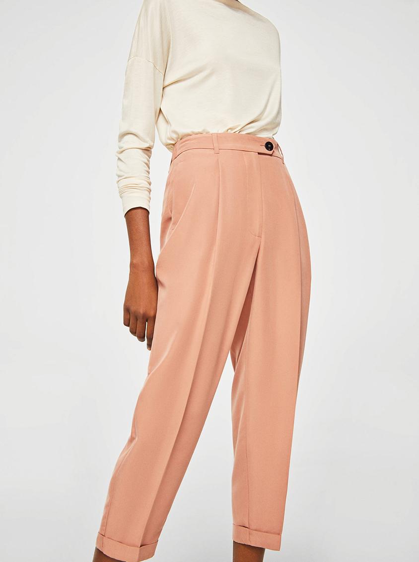 orange striped trousers