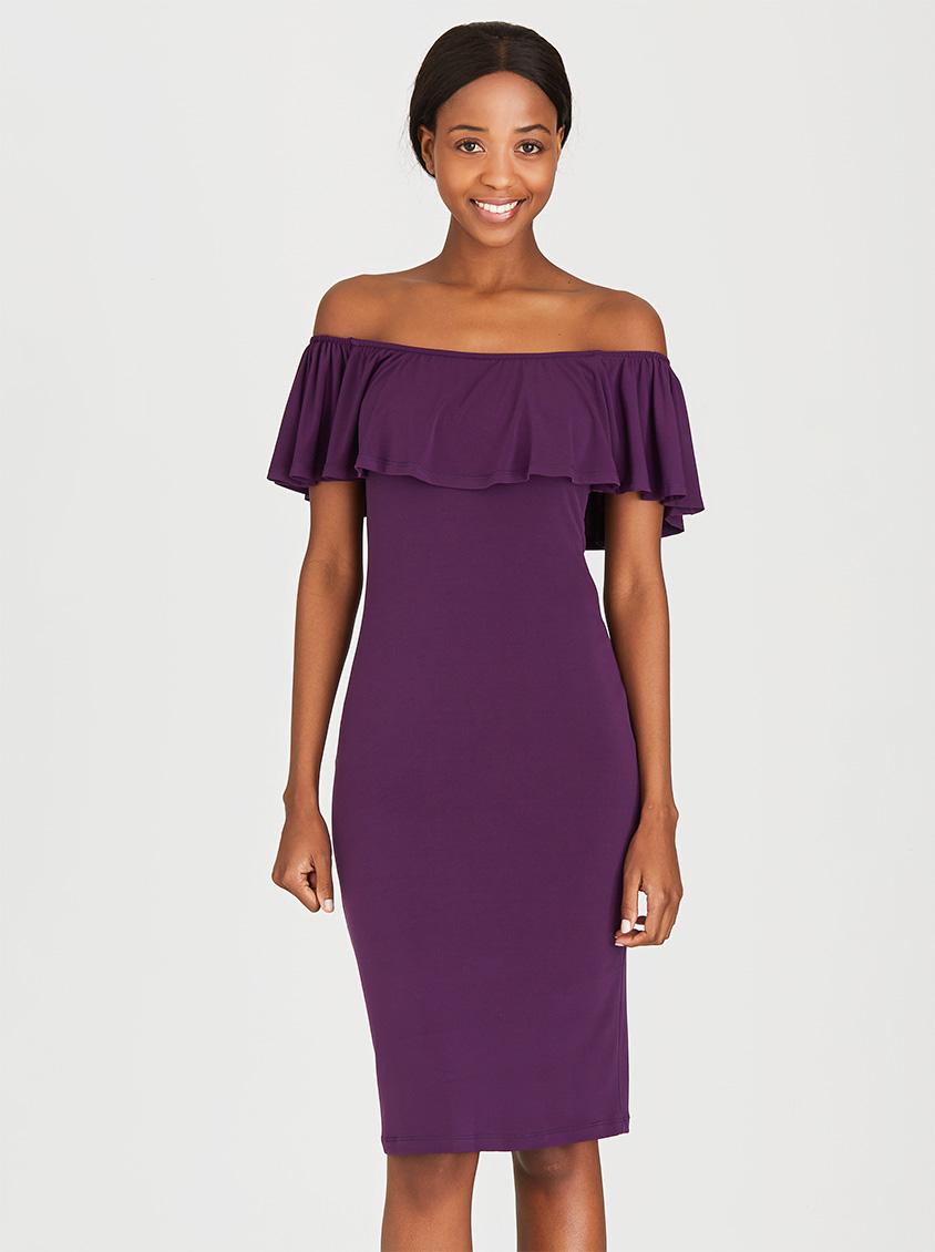 Purple Buffalo Plaid Bodycon Dress main image 1