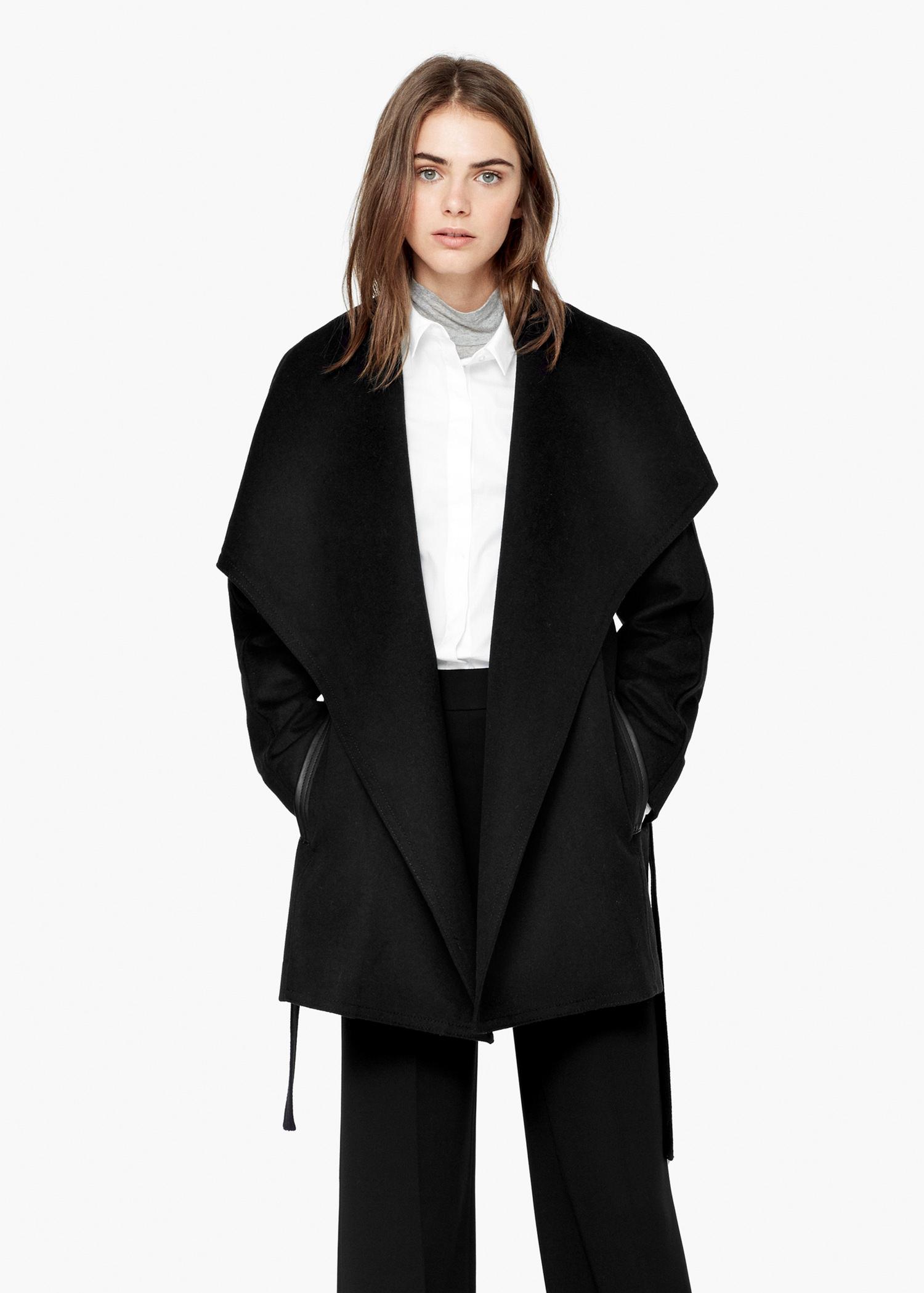 Oversized Lapels Wool-blend Coat Black MANGO Coats | Superbalist.com