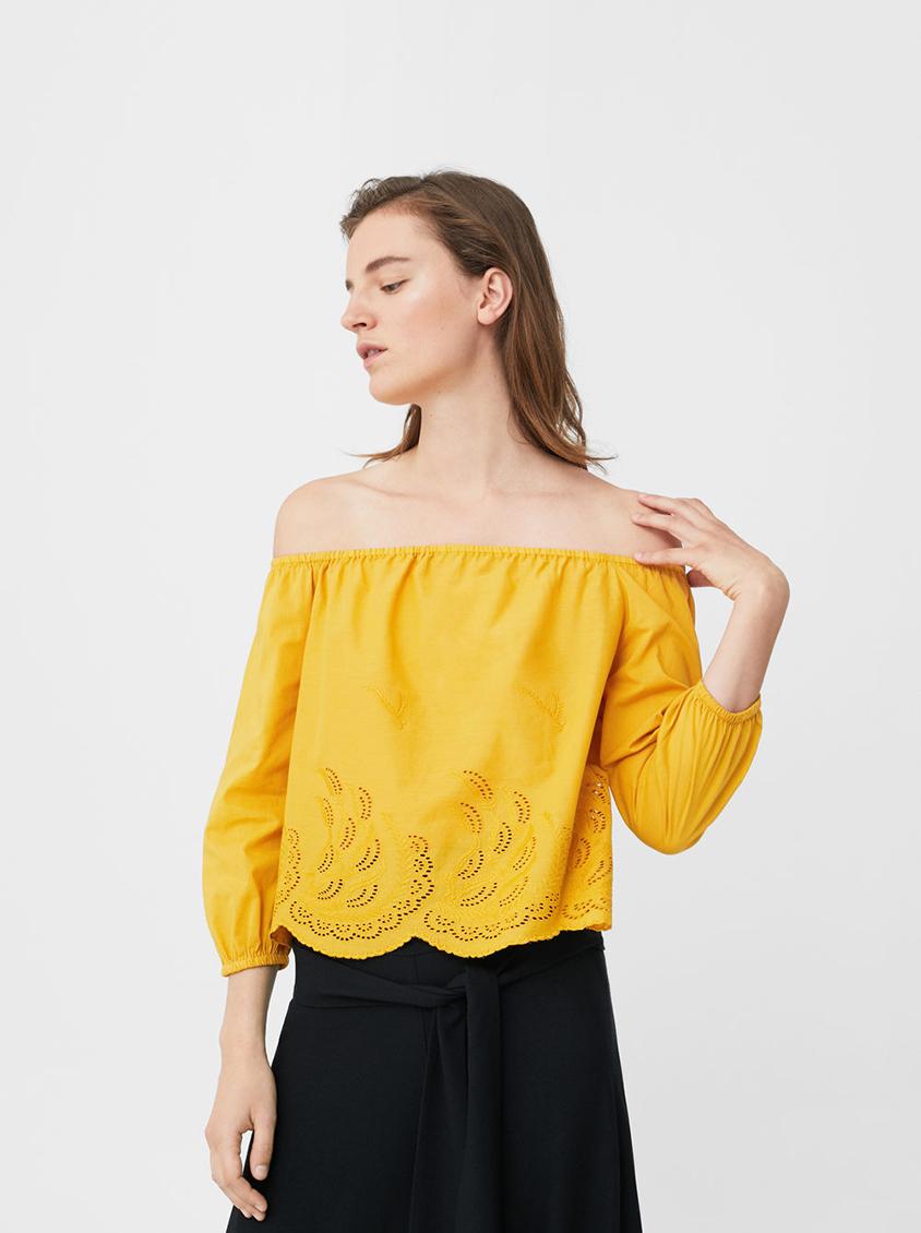 Cambry Textured Off The Shoulder Blouse - Magenta
