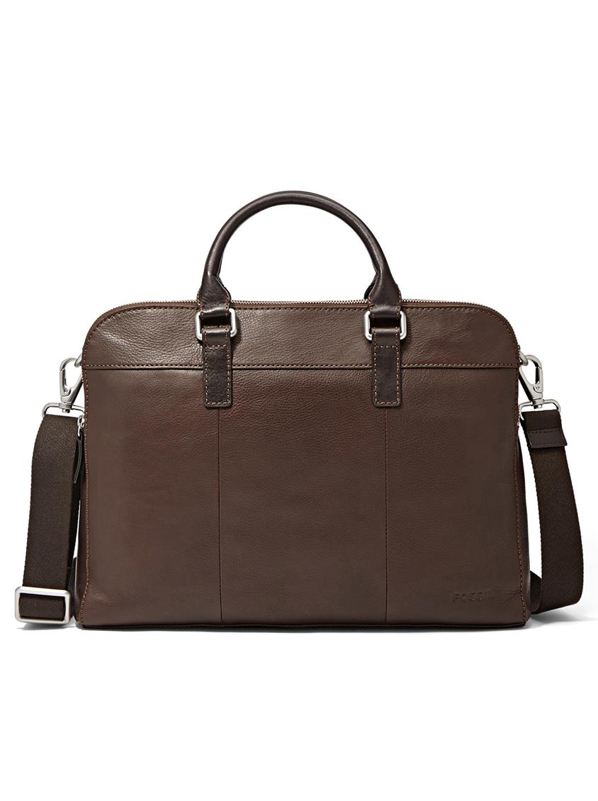 Mercer Top Zip Workbag Mid Brown Fossil Accessories Bags & Wallets ...