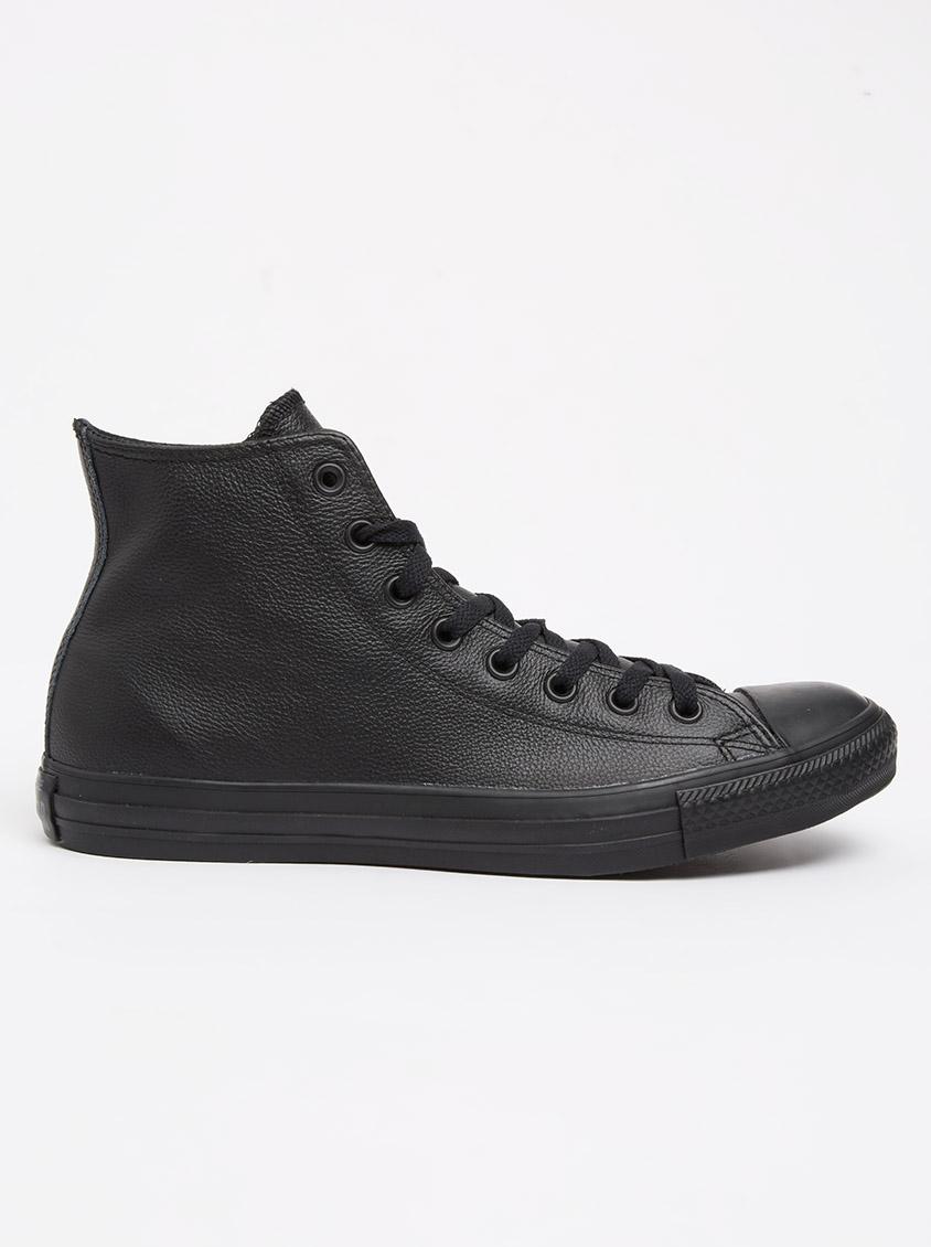 converse leather black mono