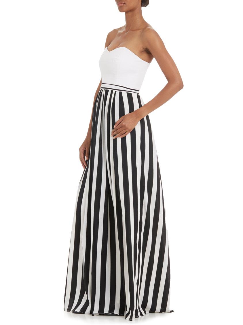 black white combination dress