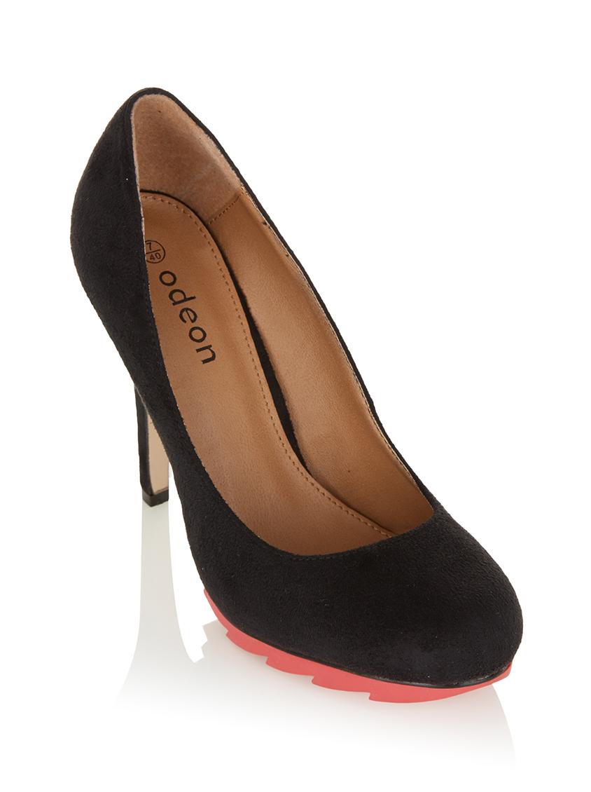 Retro grip court shoes Black London Hub Heels