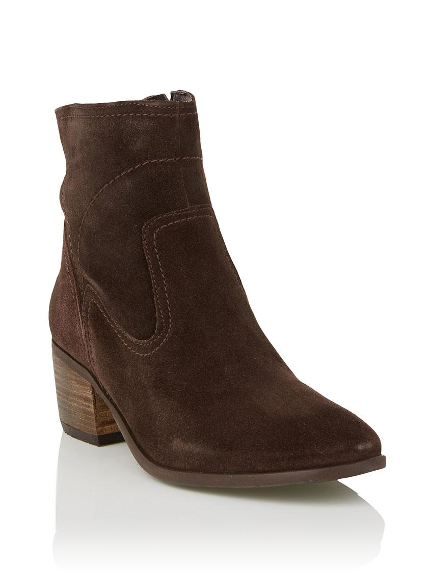 Suede ankle boots with midi heel Brown Zoom Boots