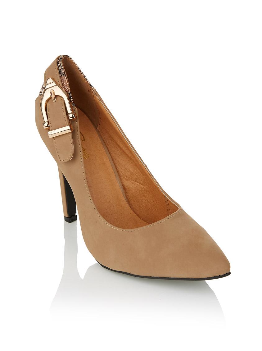 tan mid heel court shoes