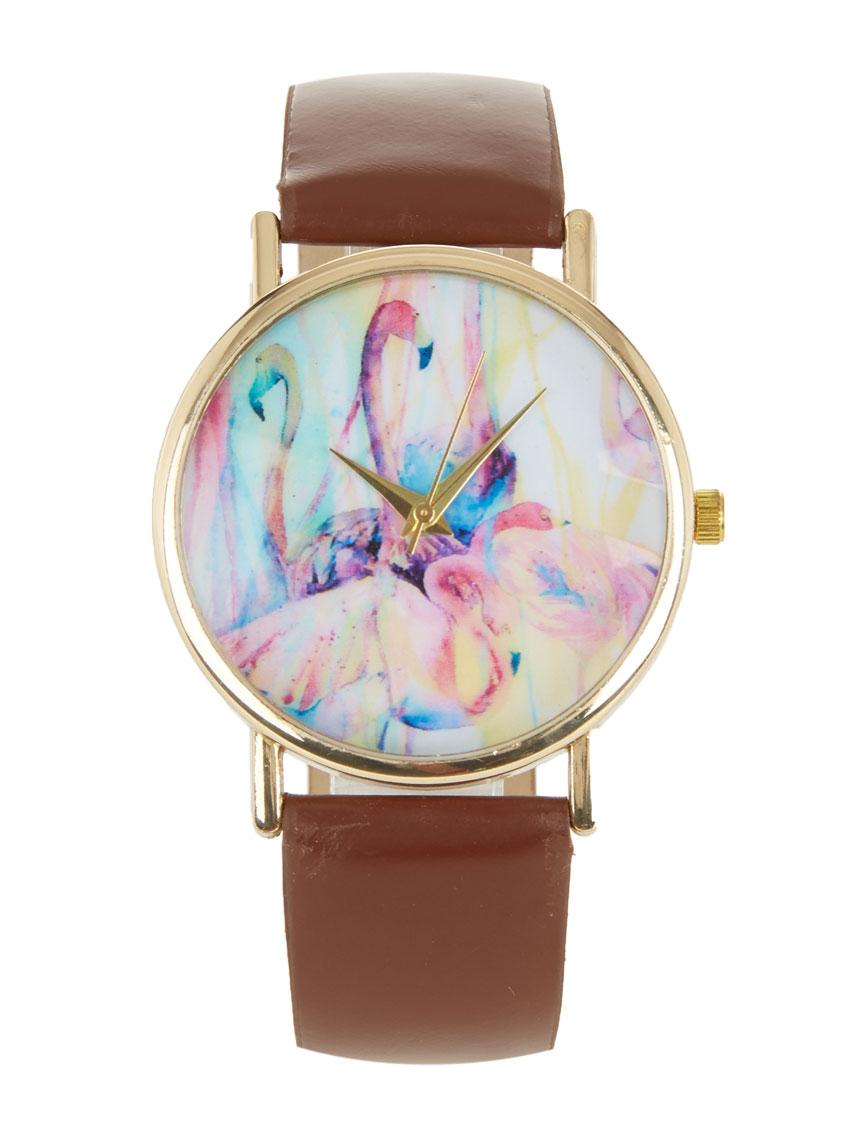 Flamingo Watercolour Watch Multi-colour STYLE REPUBLIC Watches ...