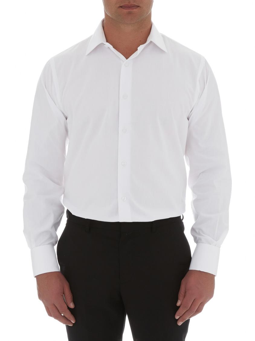 men's white double cuff shirt