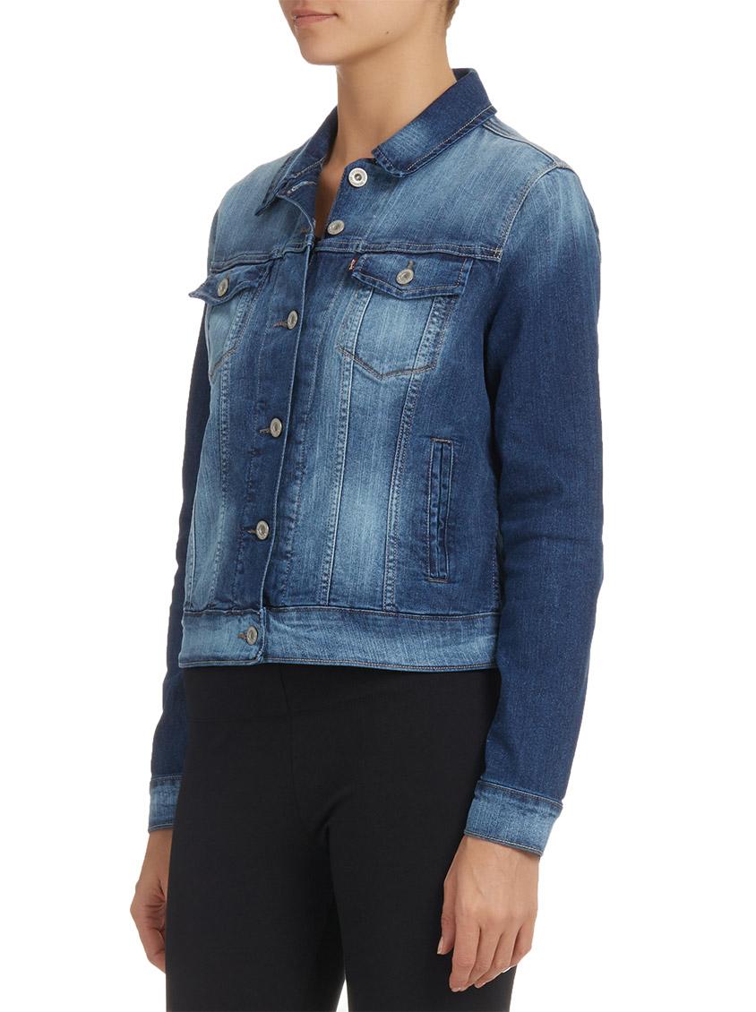 dark blue levi denim jacket