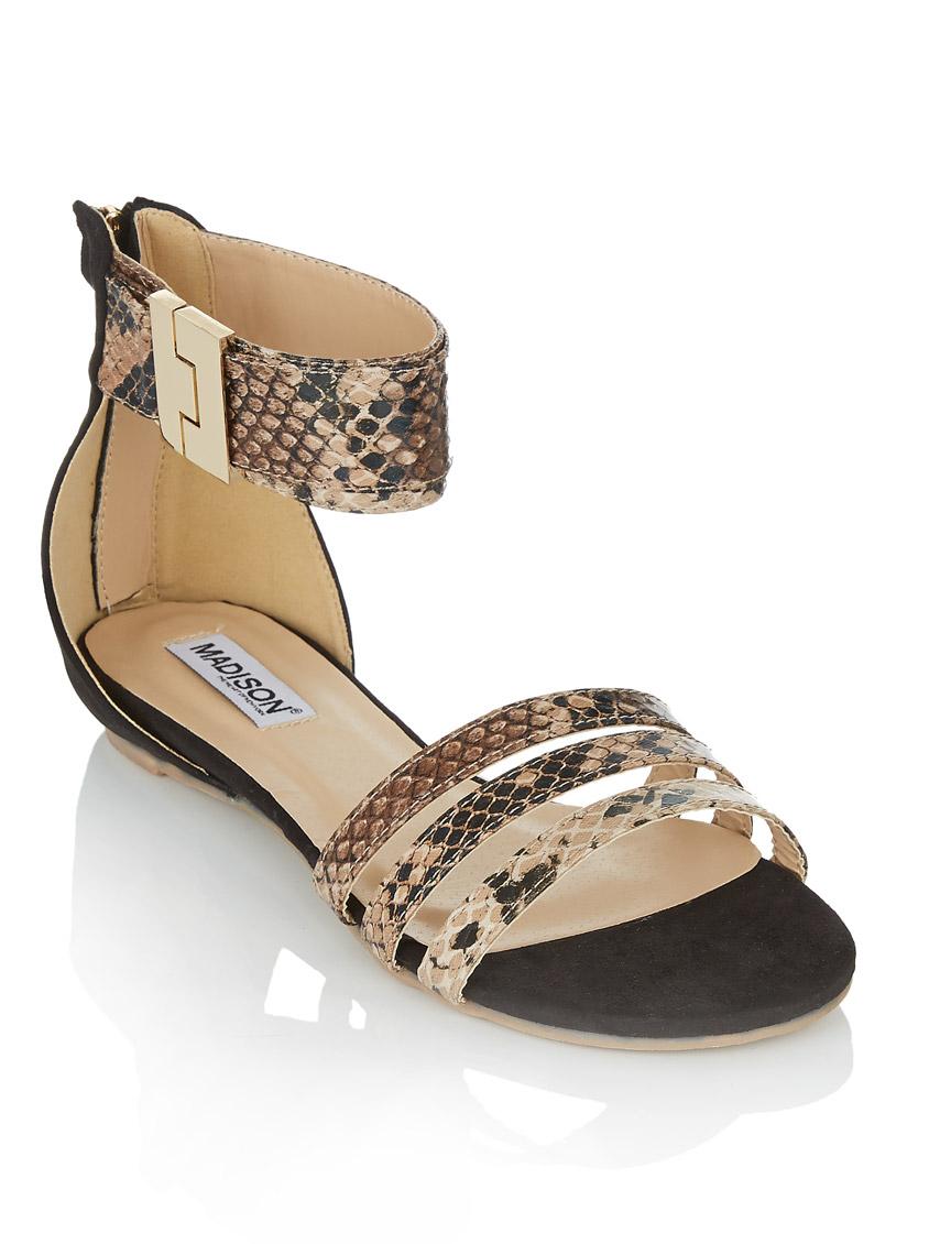 soda snake print sandals
