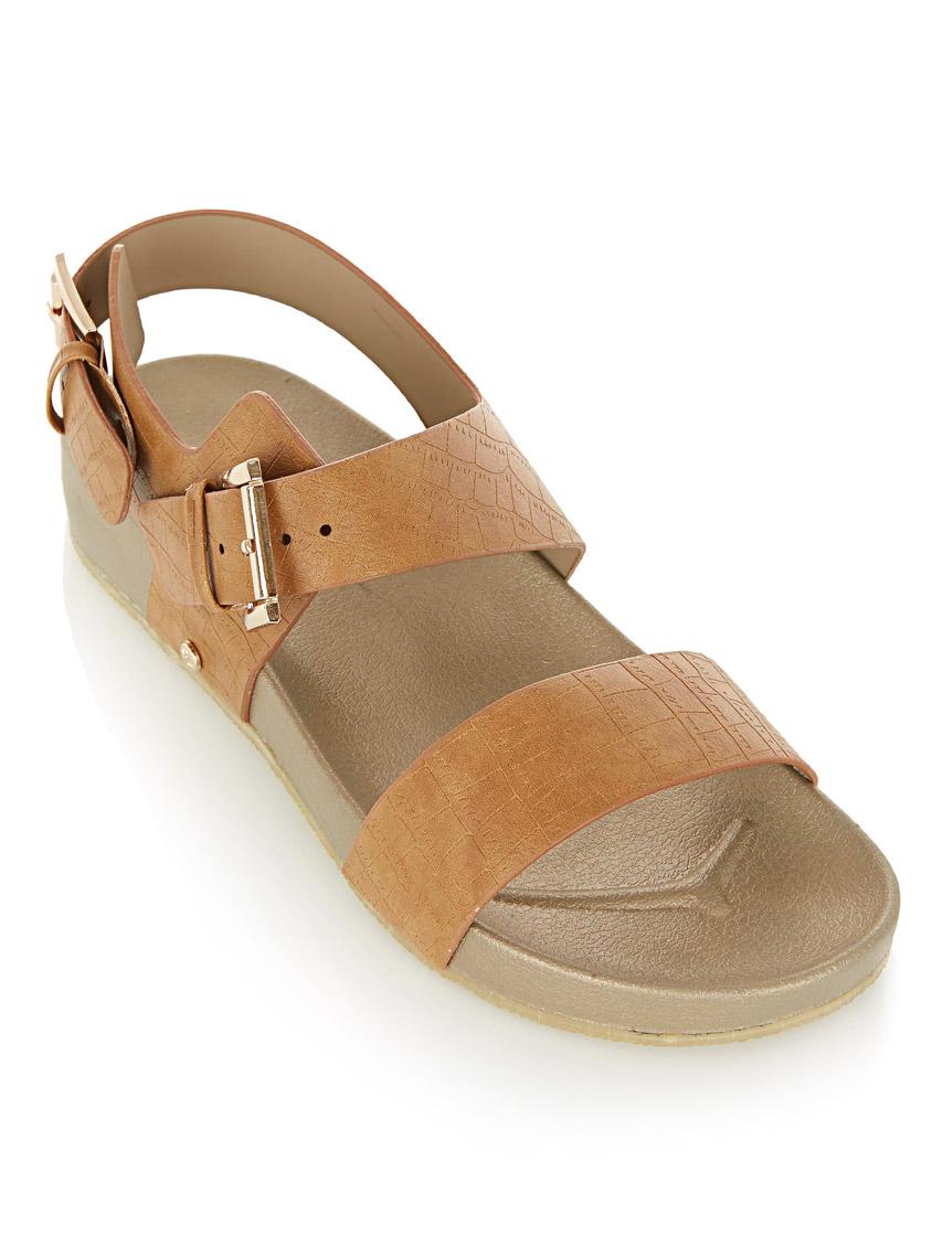 tan buckle sandals