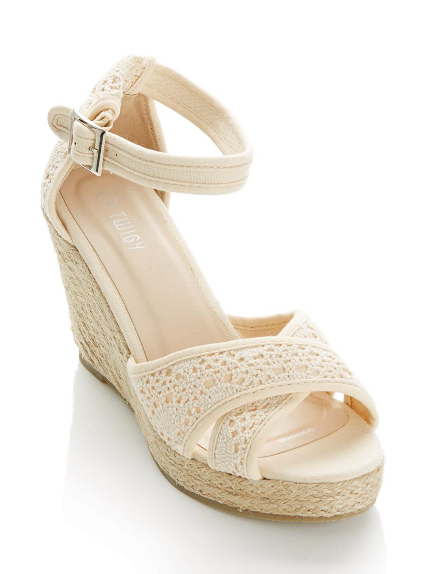 Crochet Wedge Neutral TWIGY Heels