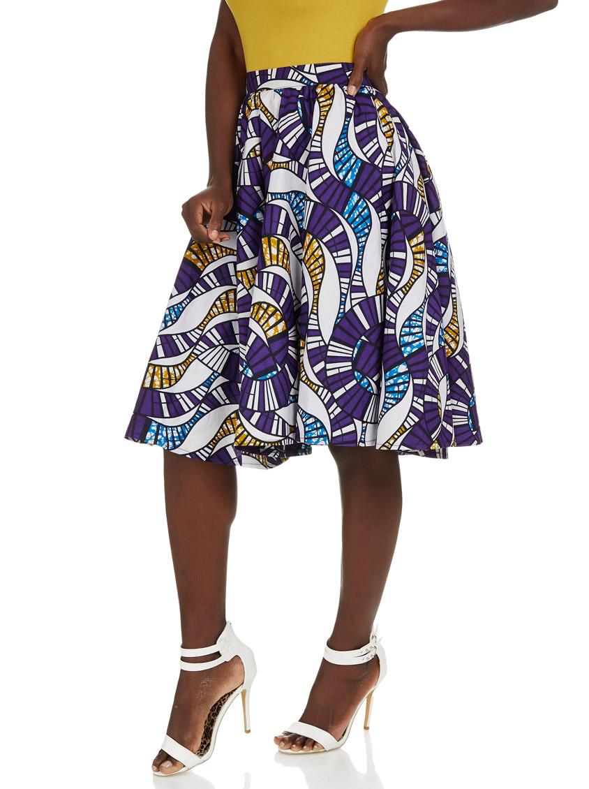 African Print Exaggerated Midi Skirt Multi-colour STYLE REPUBLIC Skirts ...
