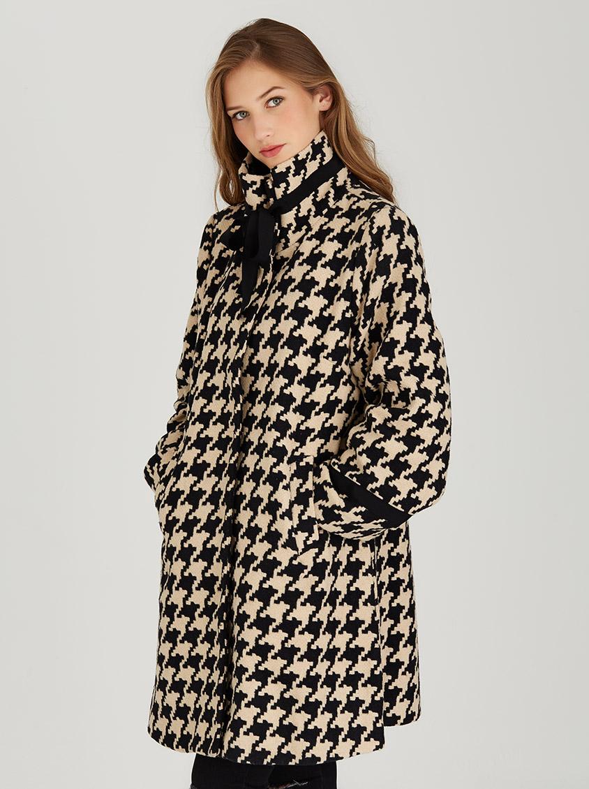 Houndstooth Swing Coat Black and White G Couture Coats | Superbalist.com