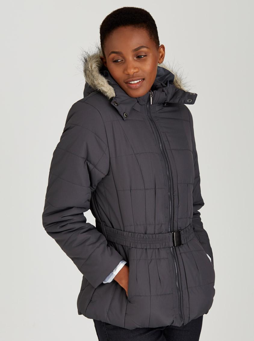Puffer Jacket with Removable Hood Dark Grey JEEP Jackets | Superbalist.com