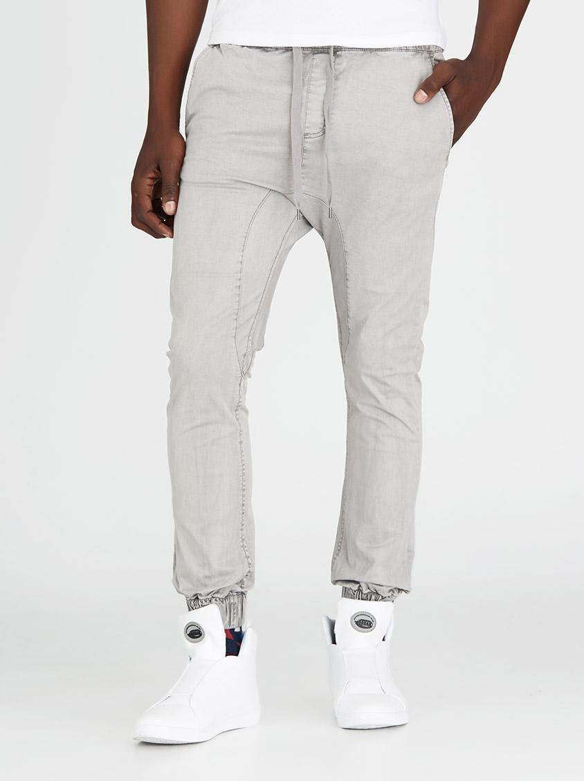 Stretch Twill Gusset Inset Jogger Grey S.P.C.C. Pants & Chinos ...