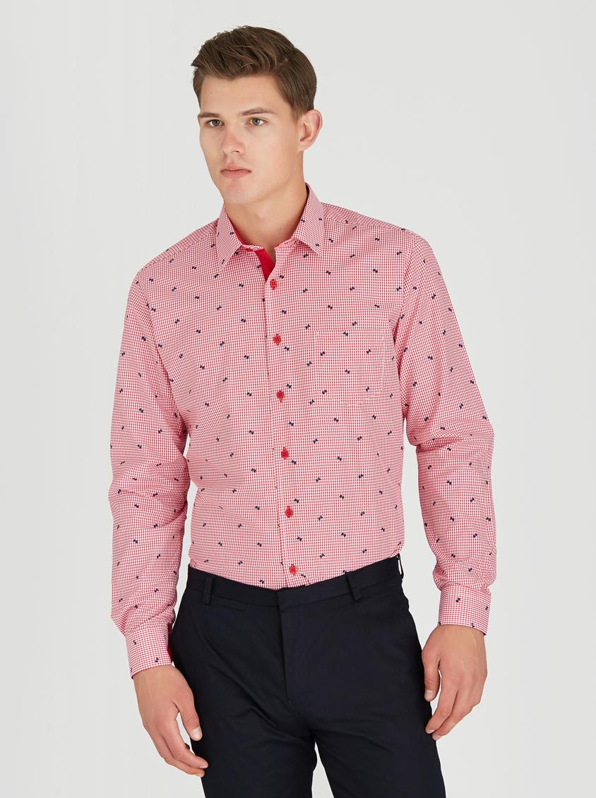Long Sleeve Slim Fit Shirts Red Lorenzini Shirts | Superbalist.com
