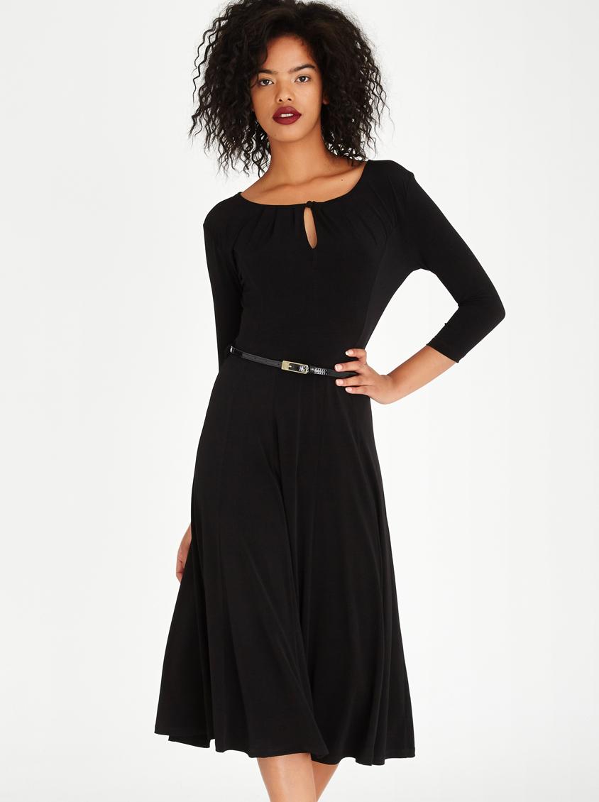 3/4 Sleeve V Neckline Dress Black edit Casual | Superbalist.com