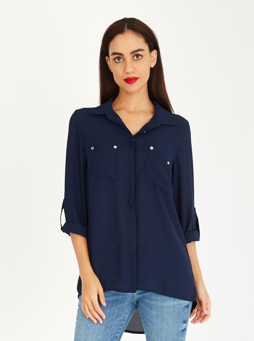 Blouse with Concealed Buttonstand Navy edit Blouses | Superbalist.com