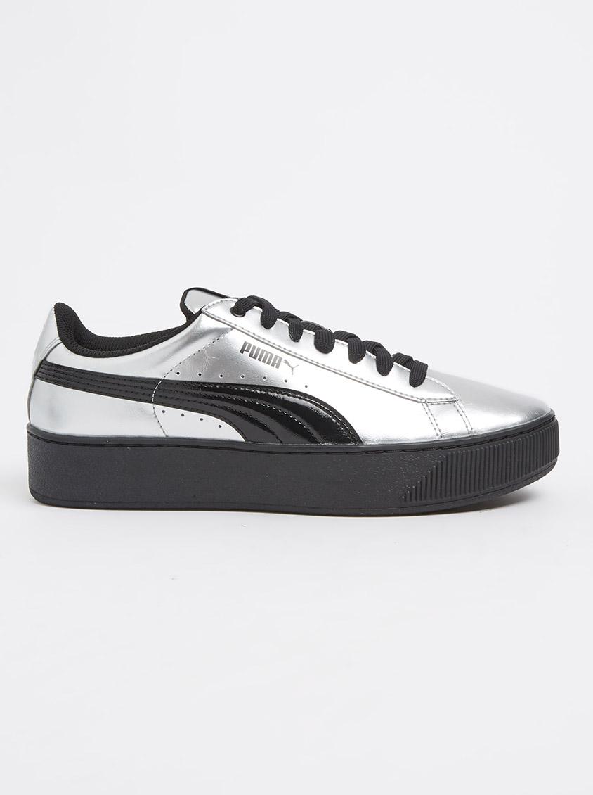 puma vikky platform metallic silver