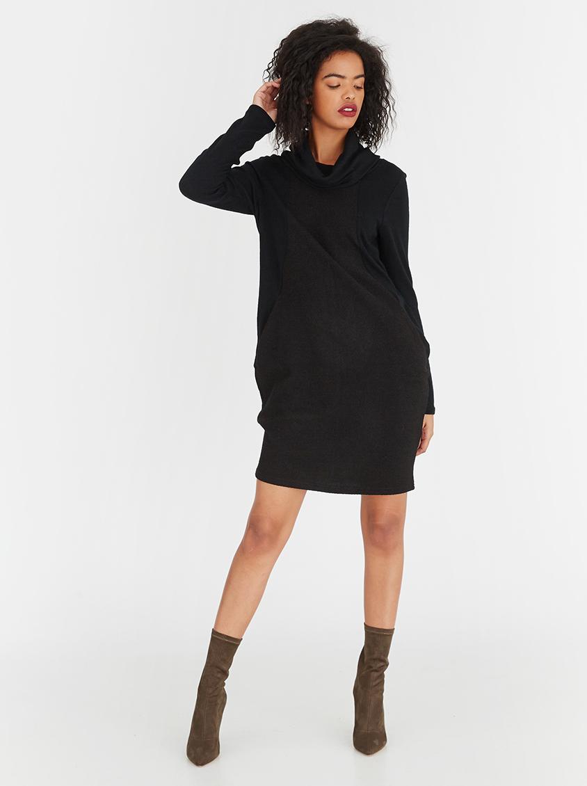 Cowl Neck Tunic with Invisible Pockets Black G Couture Casual ...