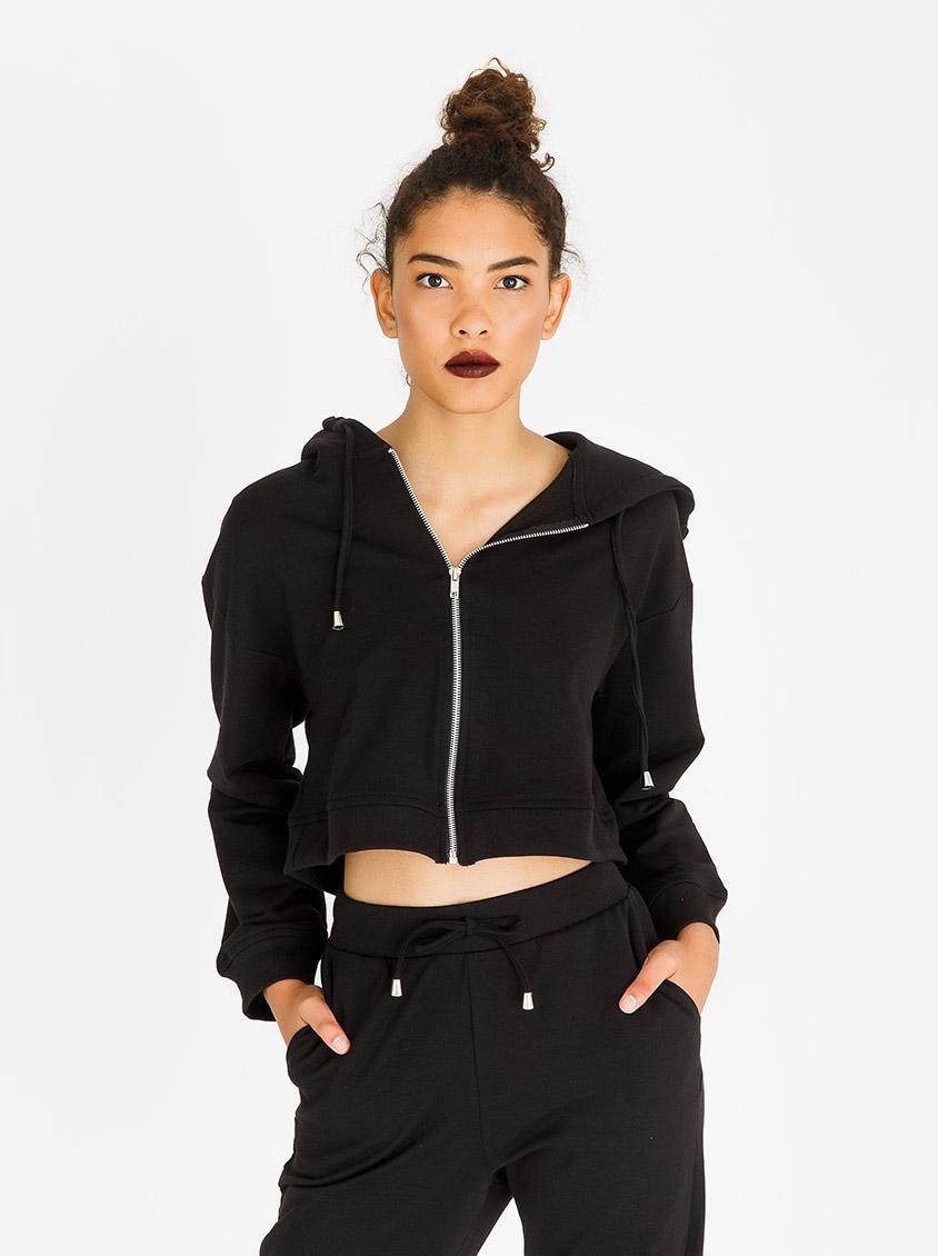 Cropped Wide Sleeve Hoody Black c(inch) Hoodies & Sweats | Superbalist.com