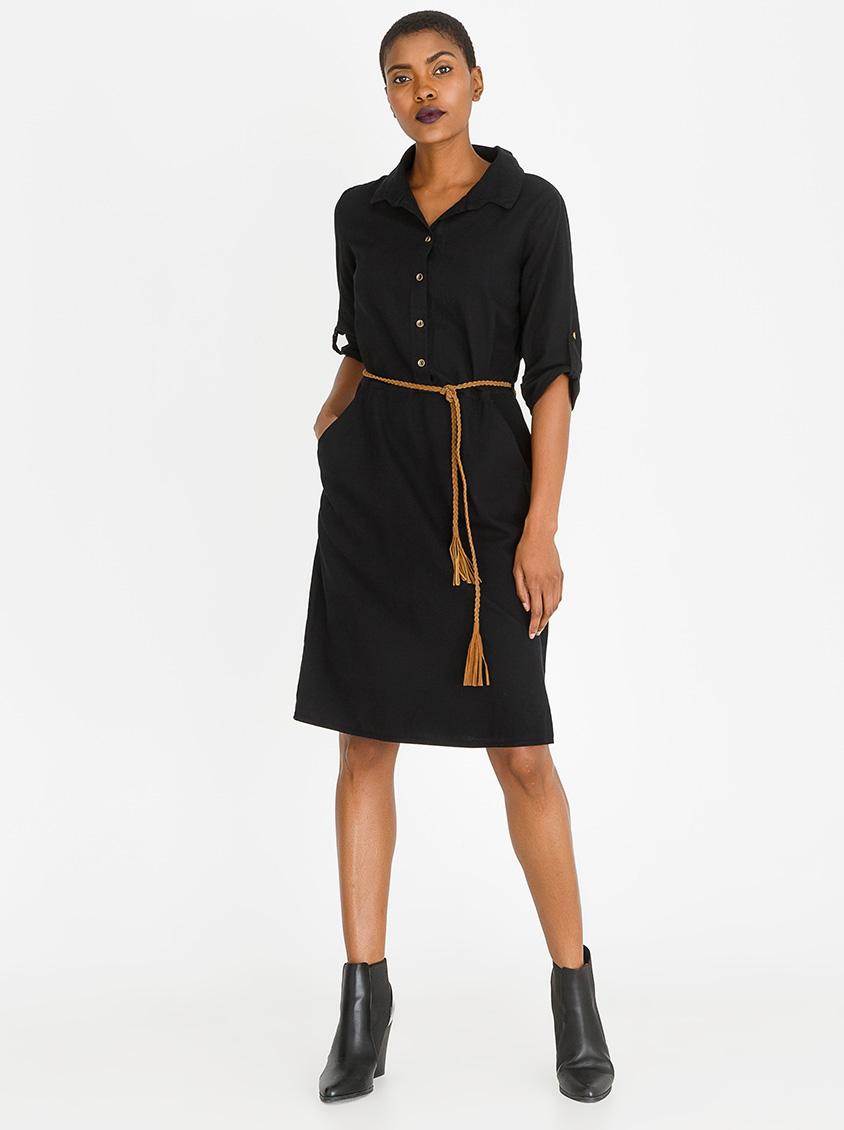 Denim Dress With Belt Black edit Casual | Superbalist.com