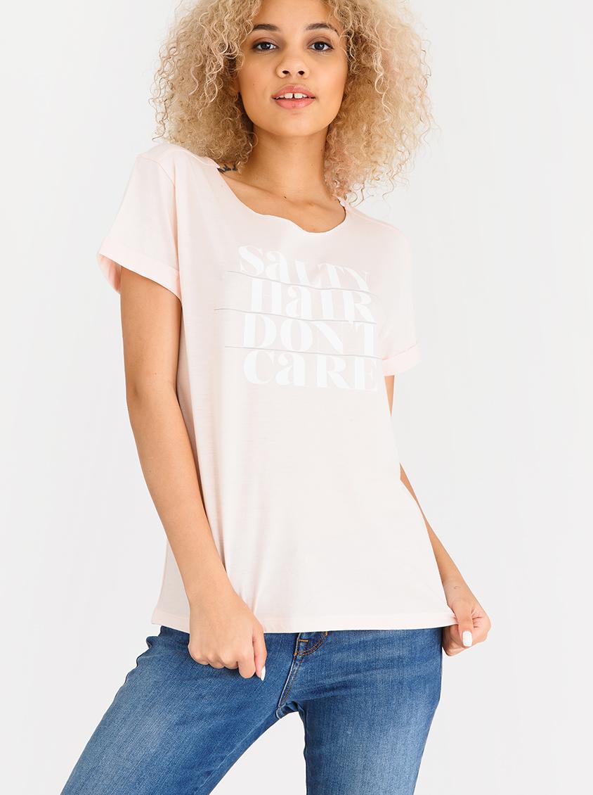 Short Sleeve Logo Tee Pale Pink GUESS T-Shirts, Vests & Camis ...