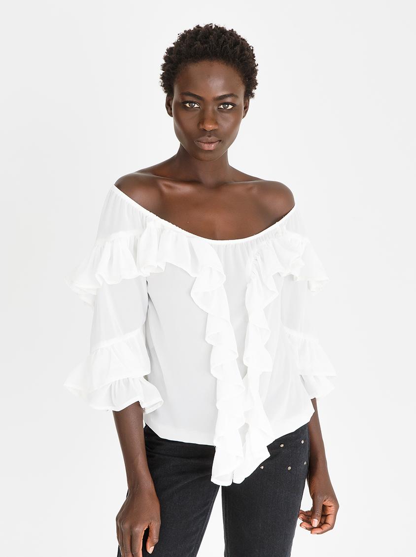 Off Shoulder Frill Blouse