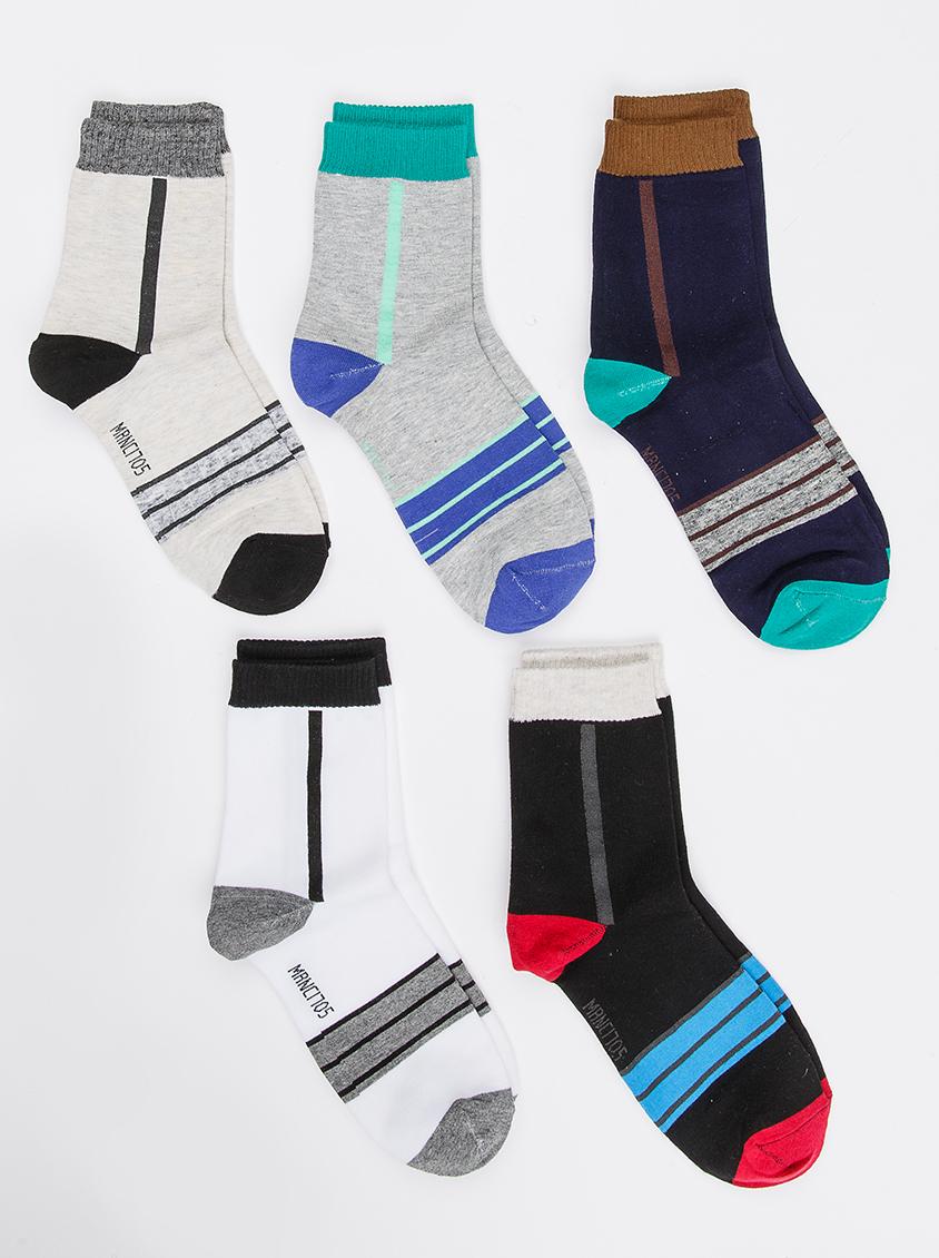 Colour Block 5 Pack Ankle Socks Multi-colour STYLE REPUBLIC Socks ...