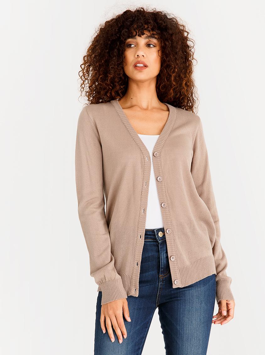 Classic Fitted Cardigan Taupe edit Knitwear | Superbalist.com