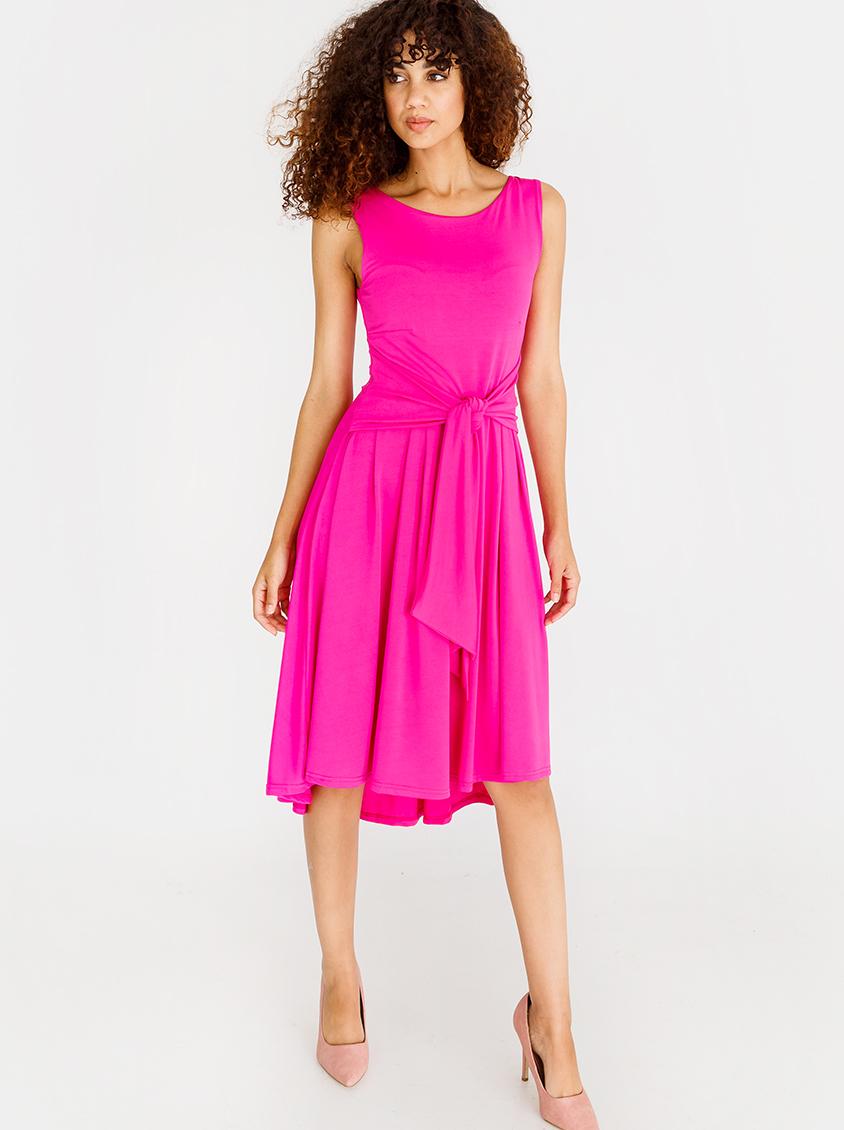 Flared Dress with Front Ties Cerise Pink edit Casual | Superbalist.com
