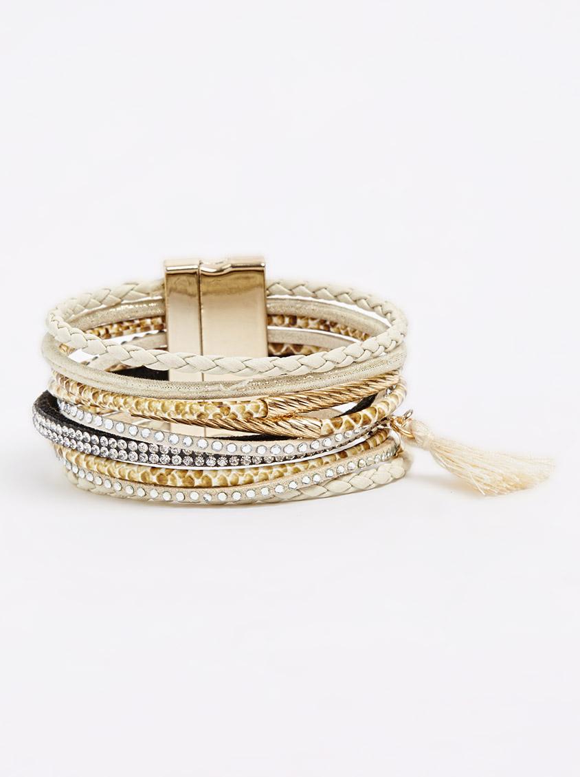 Diamante Wrap Bangle Gold Lily & Rose Jewellery