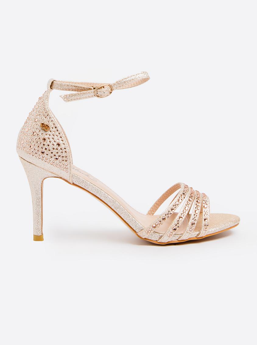 rose gold midi heels