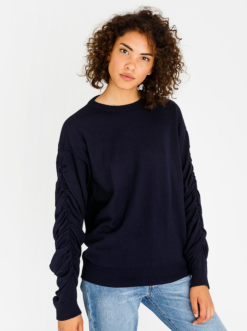 Ruched Sleeve Jersey Navy STYLE REPUBLIC Knitwear | Superbalist.com