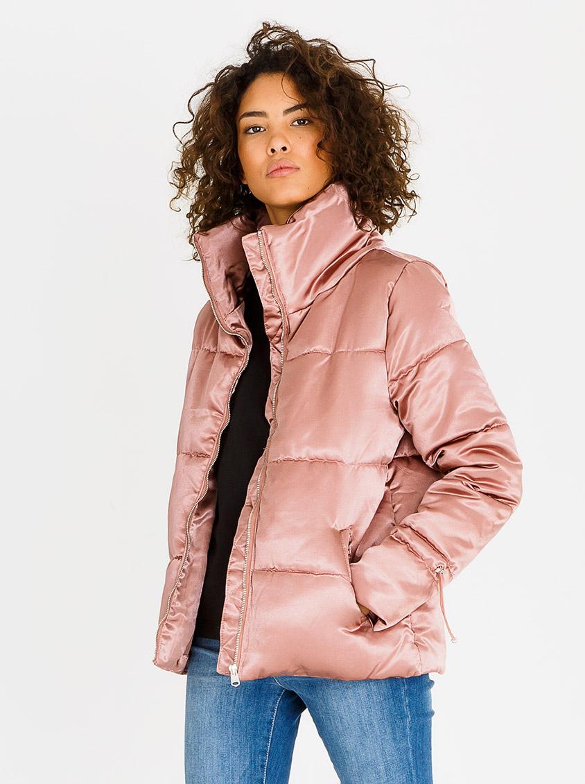 Satin Quilted Puffer Jacket Pale Pink Tokyo Laundry Jackets ...