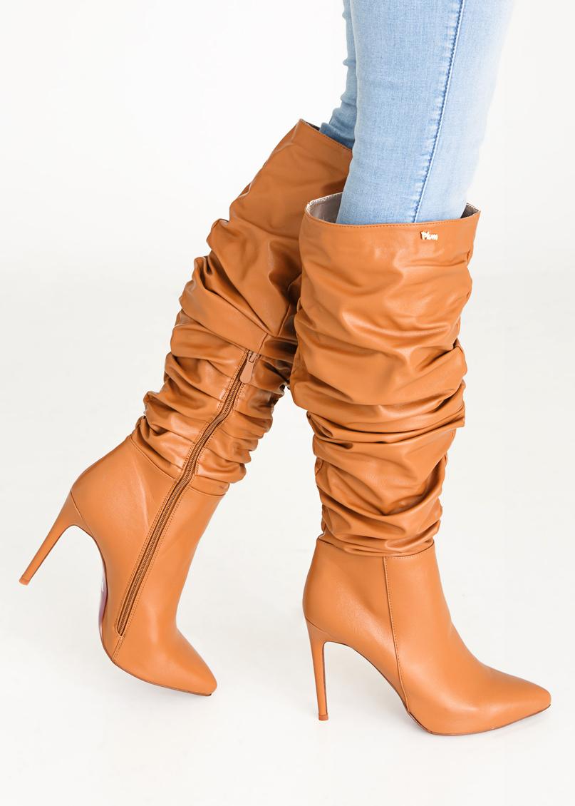 mid length tan boots