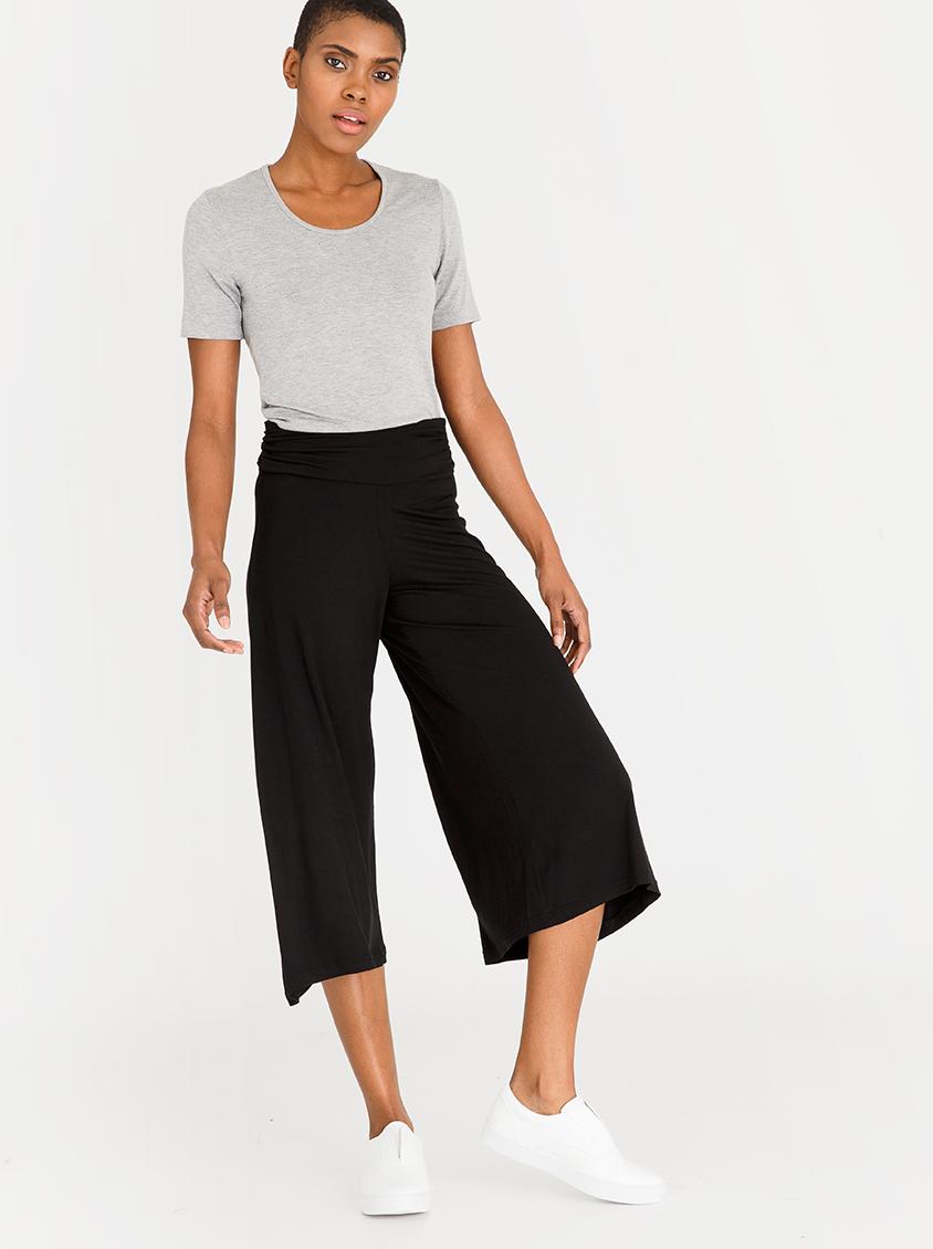 High Waisted Knit Culottes Black edit Trousers | Superbalist.com