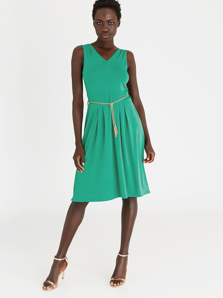 Semi-fitted Dress with Belt Green edit Formal | Superbalist.com