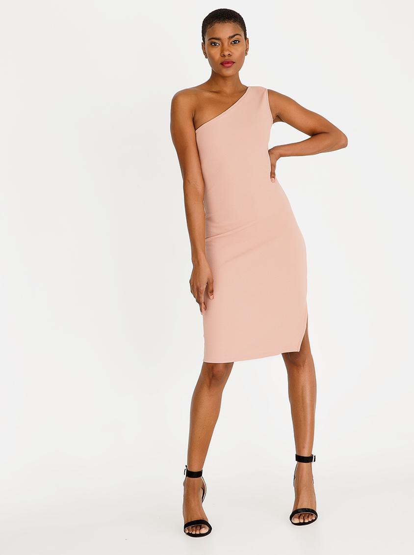 One Shoulder Bodycon Dress Mid Pink STYLE REPUBLIC Formal | Superbalist.com